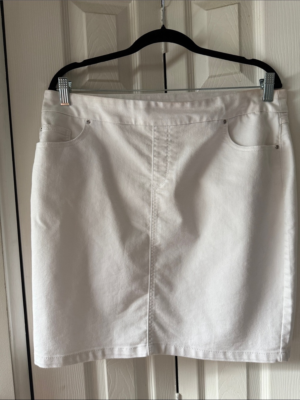 Classic White Denim Mini Skirt